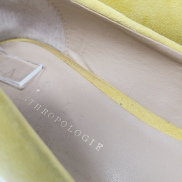 Anthropologie | Women's Classic Yellow Suede Heels (Size 10M) - Picture 3 of 14